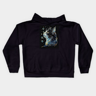 Cat Starry Night Explorations Unveiled Kids Hoodie